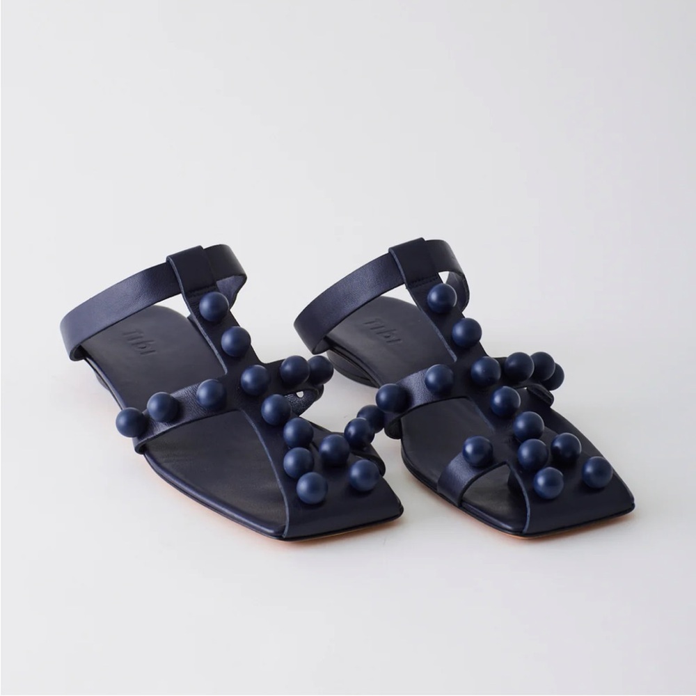 Tibi Dex studded sandal navy 39 with box and dustbag